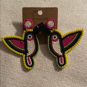 Colorful Beaded Hummingbird Earrings